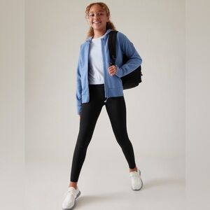 NWT Athleta Girl Transcends Crossover 7/8 Black Tight Size Med/8-10.